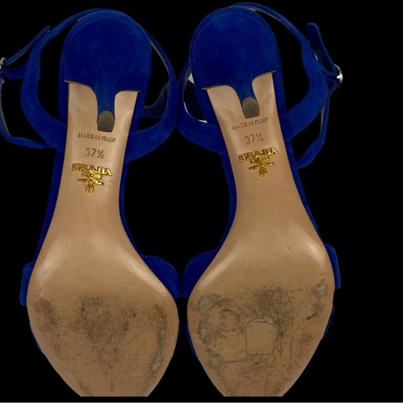 Prada Bluette Scalloped Wavy-Strap Sandals - Picture 4 of 9